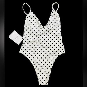 BALMAIN***White Polka Dot One-piece***US 4***$1180